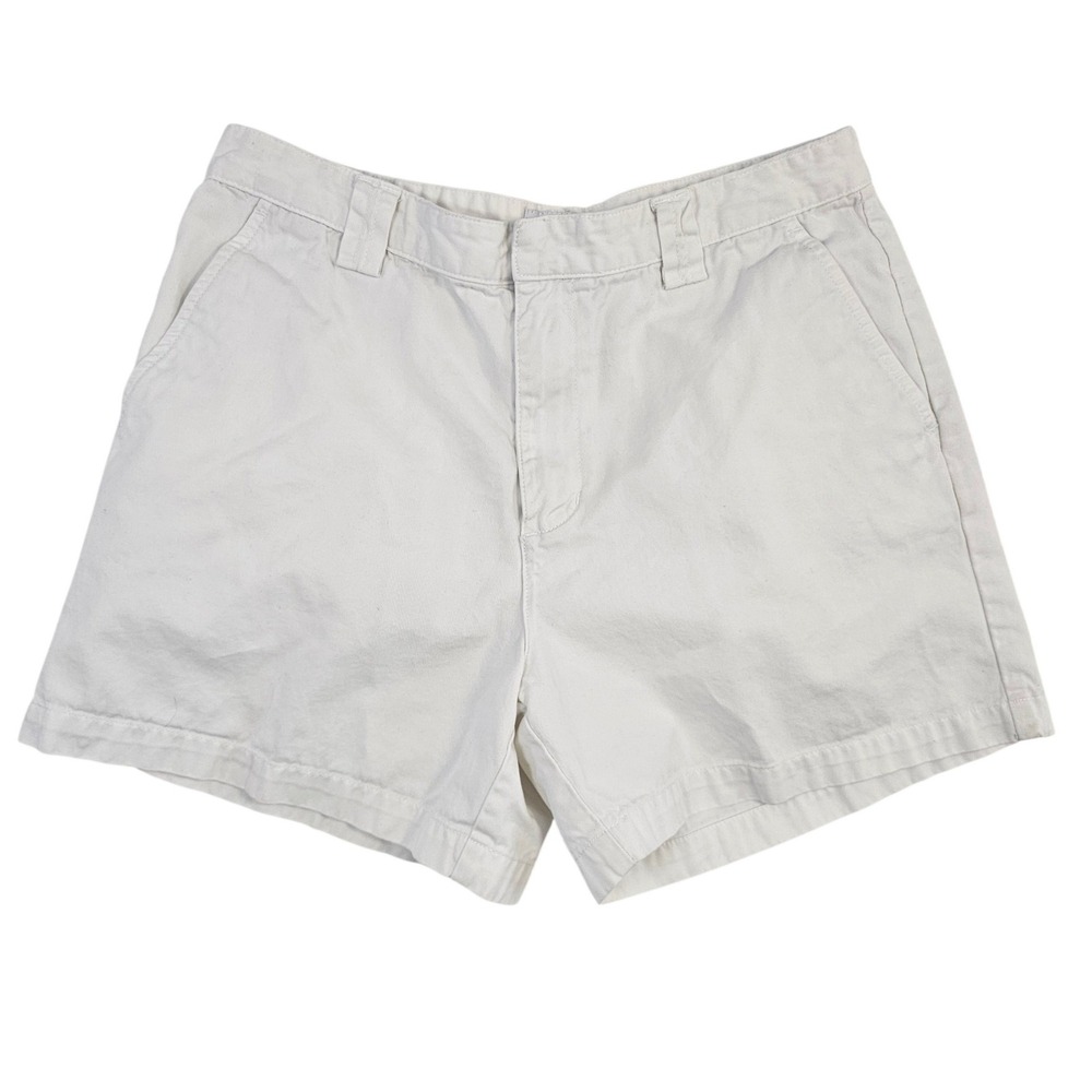 Calvin Klein Jeans Womens‎ 12 Off White Cotton Chino Shorts Stone Beige Twill